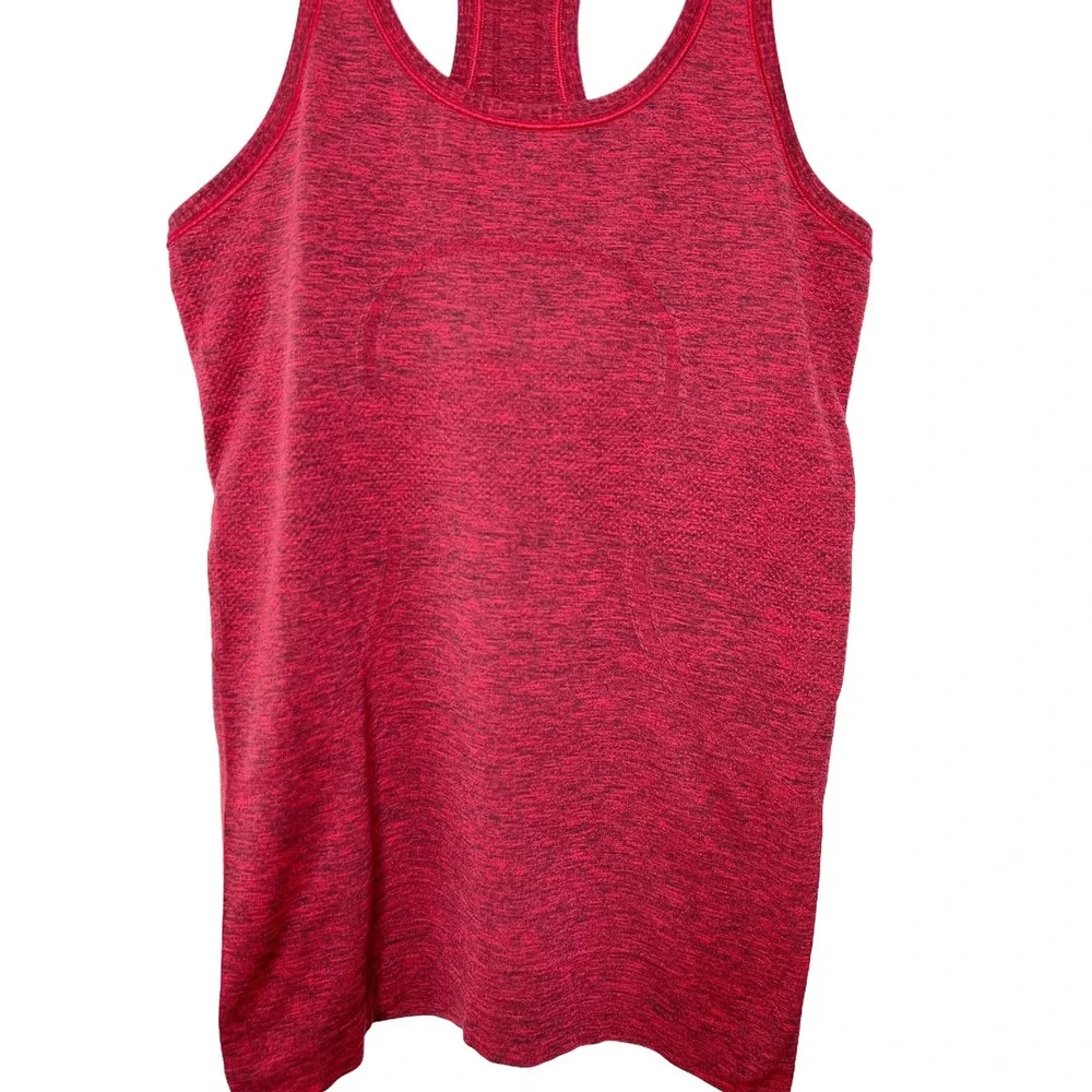 Lululemon Womens‎ Swiftly Racerback Tank Top Heathered Dark Red Space Dye Size 6